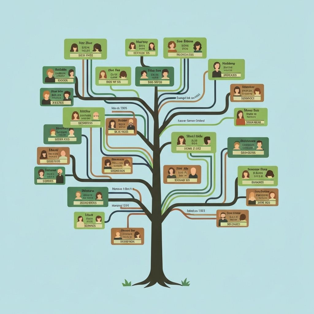 Family tree network visualization